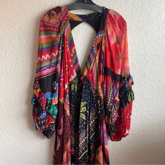 FARM Rio Vibrant Red and Blue Maxi Dress - Picture 7 of 16